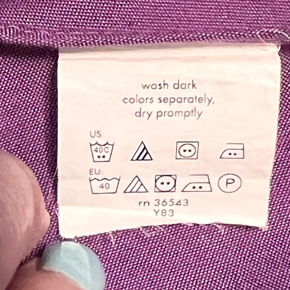 Men's Eagle Shirt 16.5-34/35 Purple 100% Cotton Button Down Dress - Picture 5 of 7